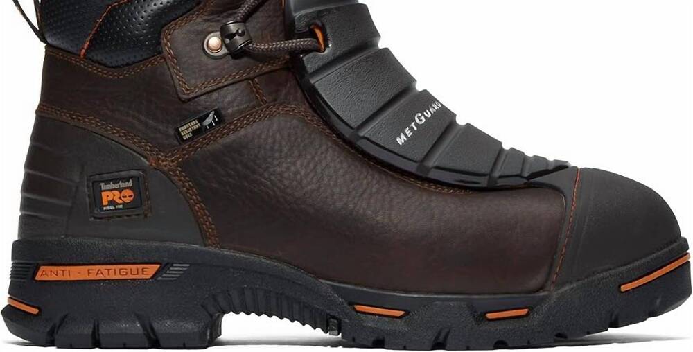 NEW TIMBERLAND men's endurance external met guard work boot in brown/black